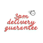 Red handwritten text reading "3pm delivery guarantee"