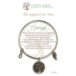 Earth Angel courage bracelet with tree charms and printed card