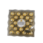 Box of Ferrero Rocher chocolates in gold wrappers