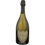 Bottle of Dom Pérignon champagne with a gold label