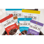 Assorted Marich chocolate snack bags in a basket
