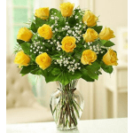 Dozen Yellow Roses Arranged