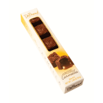 Box of DeBrand caramel chocolates with a window showing the candies