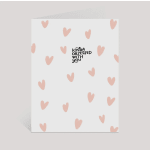 White card with pink hearts and the words "kinda obsessed with you"