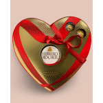 Heart-shaped Ferrero Rocher chocolate box with red ribbon