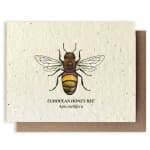 Greeting card with a European honey bee illustration