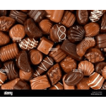 Assorted chocolate truffles in brown and caramel tones