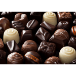 Assorted chocolate truffles in dark, milk, and white chocolate
