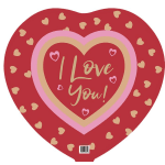 Heart-shaped balloon with "I Love You" text and small hearts