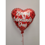 Red heart-shaped balloon with "Happy Valentine's Day" text