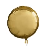 Gold round foil balloon with a small ribbon tail