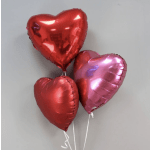 3 heart balloons