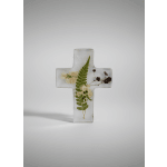 Mudpie Dried Flower Resin Cross with Fern