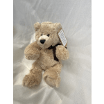 Plush teddy bear with a ribbon and hang tag