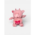 Pink plush pig holding a heart with "XOXO"