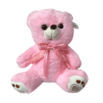 Pink teddy bear with a ribbon bow