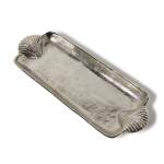 Shell Handled Silver Tray