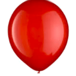 Red helium balloon on a white background