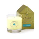 Yellow scented candle in a glass tumbler with a matching box
