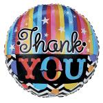 Round multicolor foil balloon with "Thank You" text