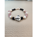 Black and White Lampwork Heart