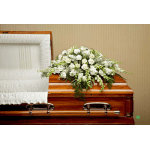 All White Casket Spray