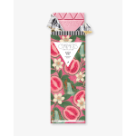 Pink chocolate bar wrapper with guava and flower illustrations