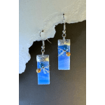 #A024 - Sky Blue Stained Glass Earrings