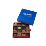 Box of assorted chocolates with a blue lid