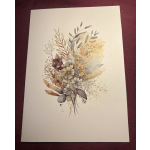 Floral bouquet illustration on a cream card