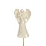 White ceramic angel figurine on a stick