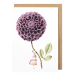Greetings Card (Blank) - Purple Dahlia