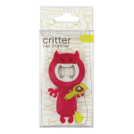 Red devil-shaped bottle opener in clear packaging
