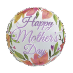 Round balloon with "Happy Mother's Day" text and floral print