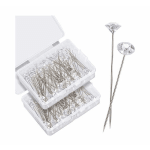 Clear rhinestone hairpins in a plastic storage case
