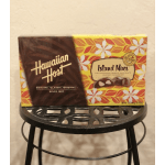 Box of Hawaiian Host Island Macs chocolates on a metal stool
