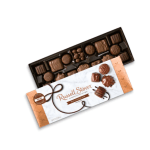 Box of assorted milk chocolates in a gift package