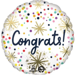 Round confetti balloon with "Congrats!" text
