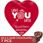 Heart-shaped box of assorted milk and dark chocolates