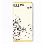 Bar of Fine & Raw 70% chocolate in cream packaging