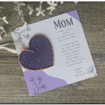 Mother's Day card with a purple heart ornament