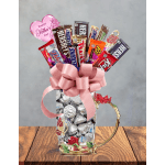 Mother's day pink tea glass candy bouquet