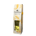 Boxed tangerine mint fragrance sticks with a glass bottle