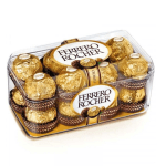 Box of Ferrero Rocher chocolates in gold wrappers
