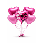 Happy Birthday pink heart set