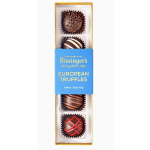 Box of assorted chocolate truffles in a blue package