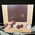 Box of Lindt gourmet truffles in assorted chocolate flavors