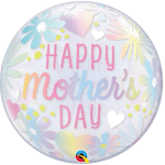 Round balloon with pastel flowers and "Happy Mother's Day" text