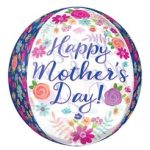 Round floral balloon with "Happy Mother's Day!" text