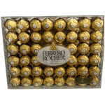Box of Ferrero Rocher chocolates in gold foil